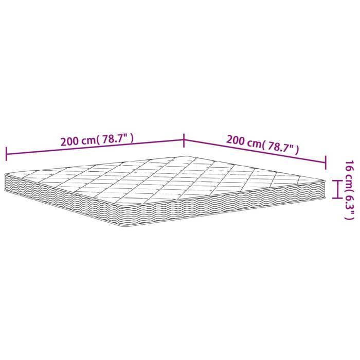 VidaXL Medium-Soft Foam Mattress 200x200 Cm 373039