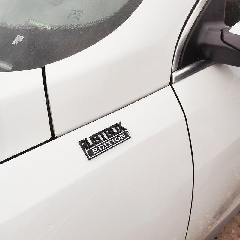 1Pc 3D Metal Rustbox Edition Logo Car Side Fender Rear Trunk Emblem Badge Sticker Decal