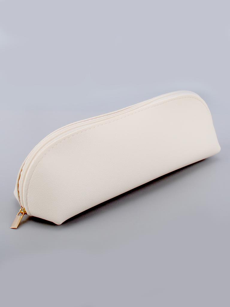 Pu Leather Pencil Case Stationery Storage Bag Pencil Cases Office School Supplies Gift Solid Color Pen Case Back To School Gift