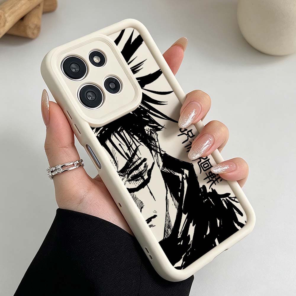 Luxury J-Jujutsu Kaisen Silicone Case For Motorola Moto G86 G85 G75 G56 G06 Edge 70 60 50 Fusion Eye Ladder Phone Case