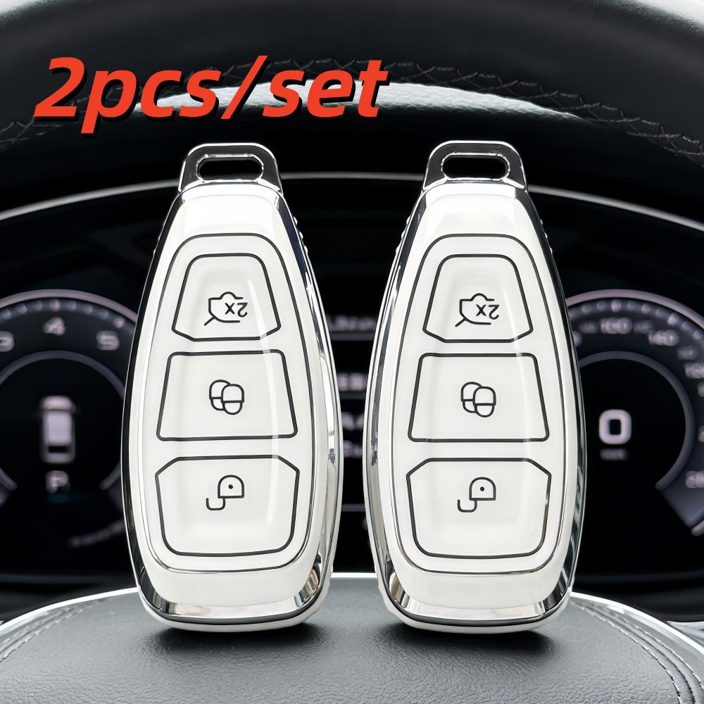 2pcs Car Key Case Covers For Ford Focus 3 4 ST Mondeo MK3 MK4 Fiesta Fusion Kuga 2013 2014 2015 2017