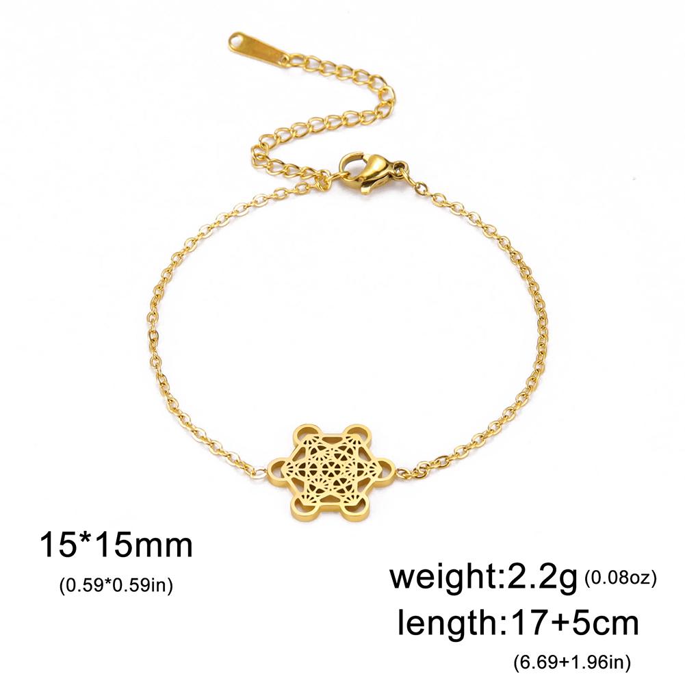 Lucktune Stainless Steel Angel Seal Archangel Metatron Cube Rope Bracelets for Women Spiritual Amulet Jewelry Anniversary Gifts