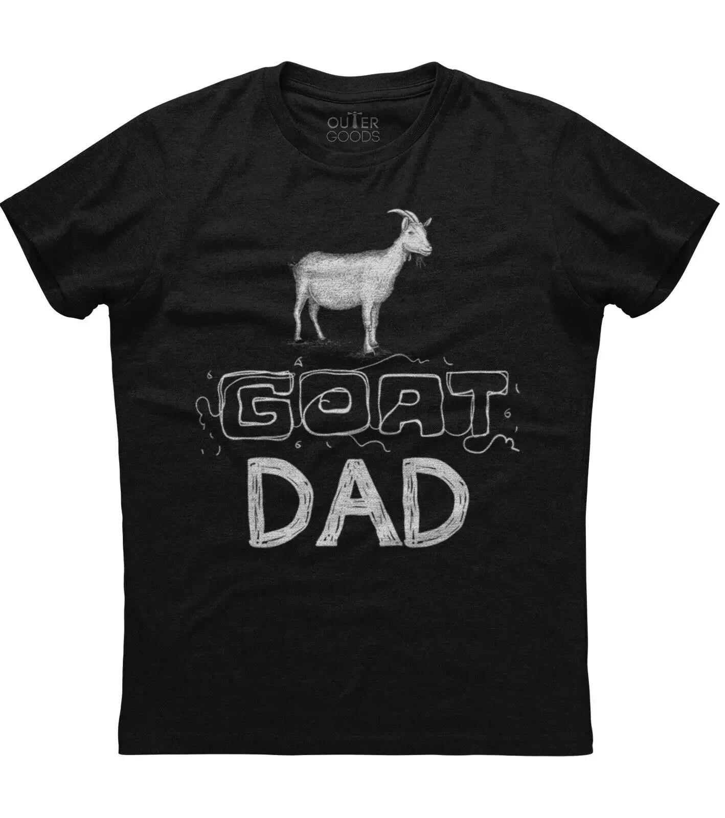 

Goat Dad Fathers Day Farmer Gift Mens Short Sleeve Cotton Black Tshirt 4XL