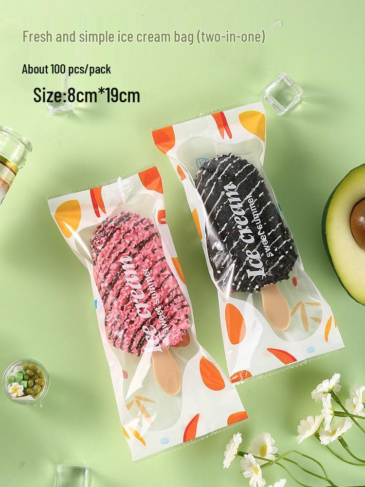 Sacchetto trasparente usa e getta per packaging ghiaccioli per dessert fatti in casa