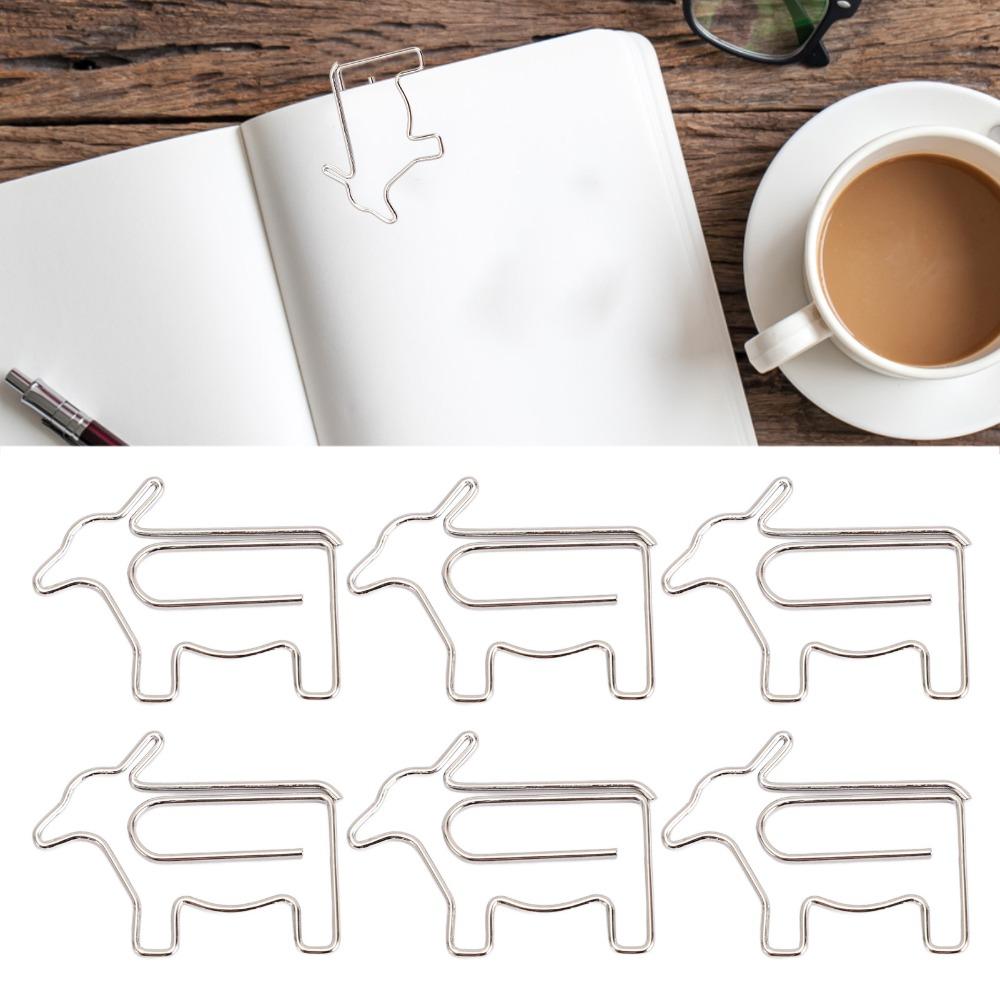 100PCS Cow Shaped Paper Clips with Storage Box Iron Wire Paper Clips Cute Paper Clips  Office Home