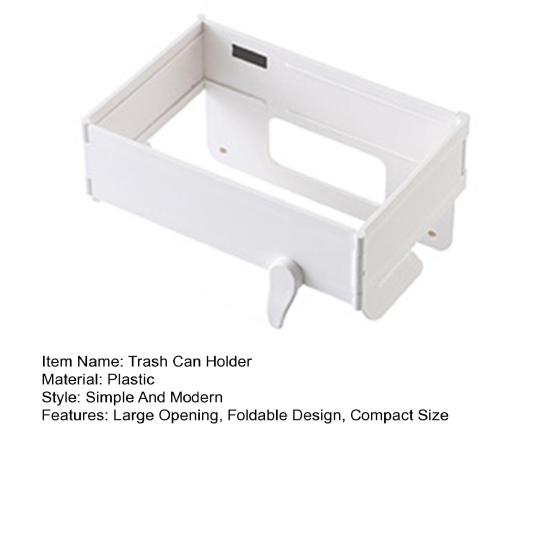 Trash Can Holder Foldable Under Sink Trash Bag Organizer Large Opening Compact Portable Waste Storage Rack