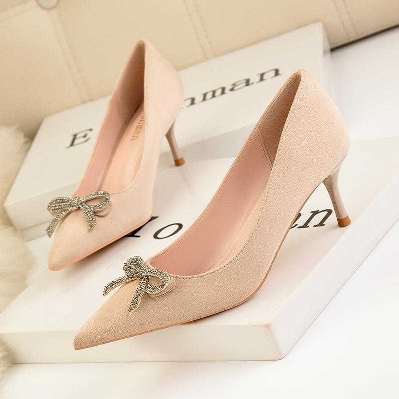 Fashion New Rhinestone Butterfly-knot Pumps Fine Heel Sandals Women Crystal Fairy Wind Silver Bow Tie With Diamond High Heels