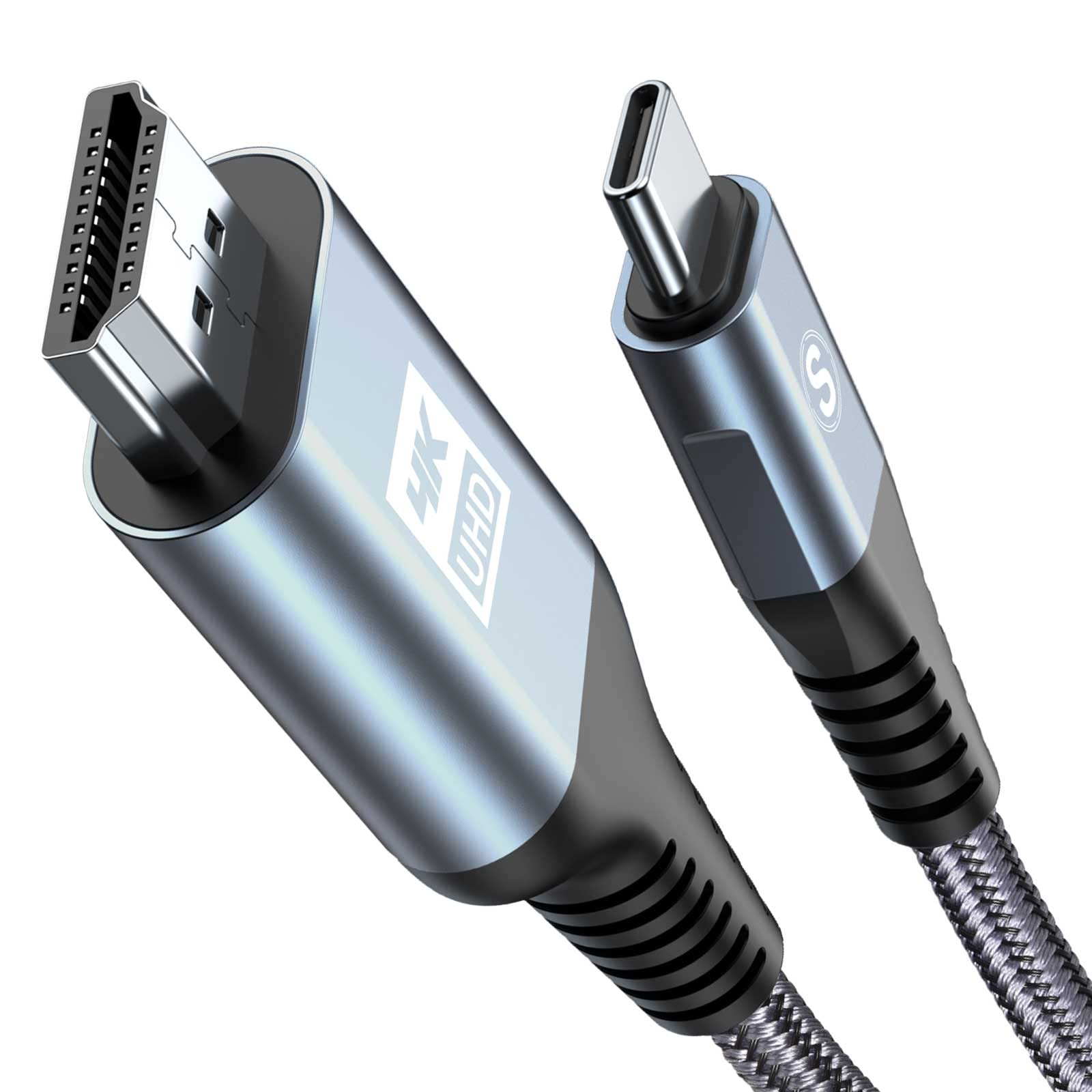 

Переходник USB Type C на HDMI Type C на HDMI Видеовыход HDMI Кабель с Thunderbolt Совместим с iPhone 15 Pro Max iPhone 16 Pro Max Samsung серый