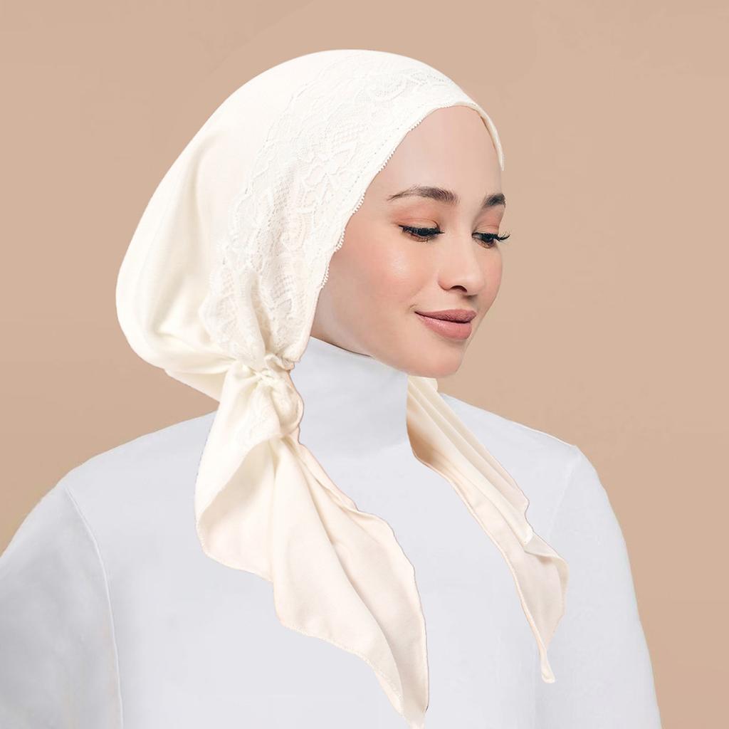 Solid Color Pre-Tied Hijab Wrap Head Scarf Muslim Turban Bonnet for Women Inner Hat Turbantes Cap