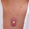 Pendant Square Neck Chain Vintage Sweater Chain Korean Chic Sun Stone Necklace  Women
