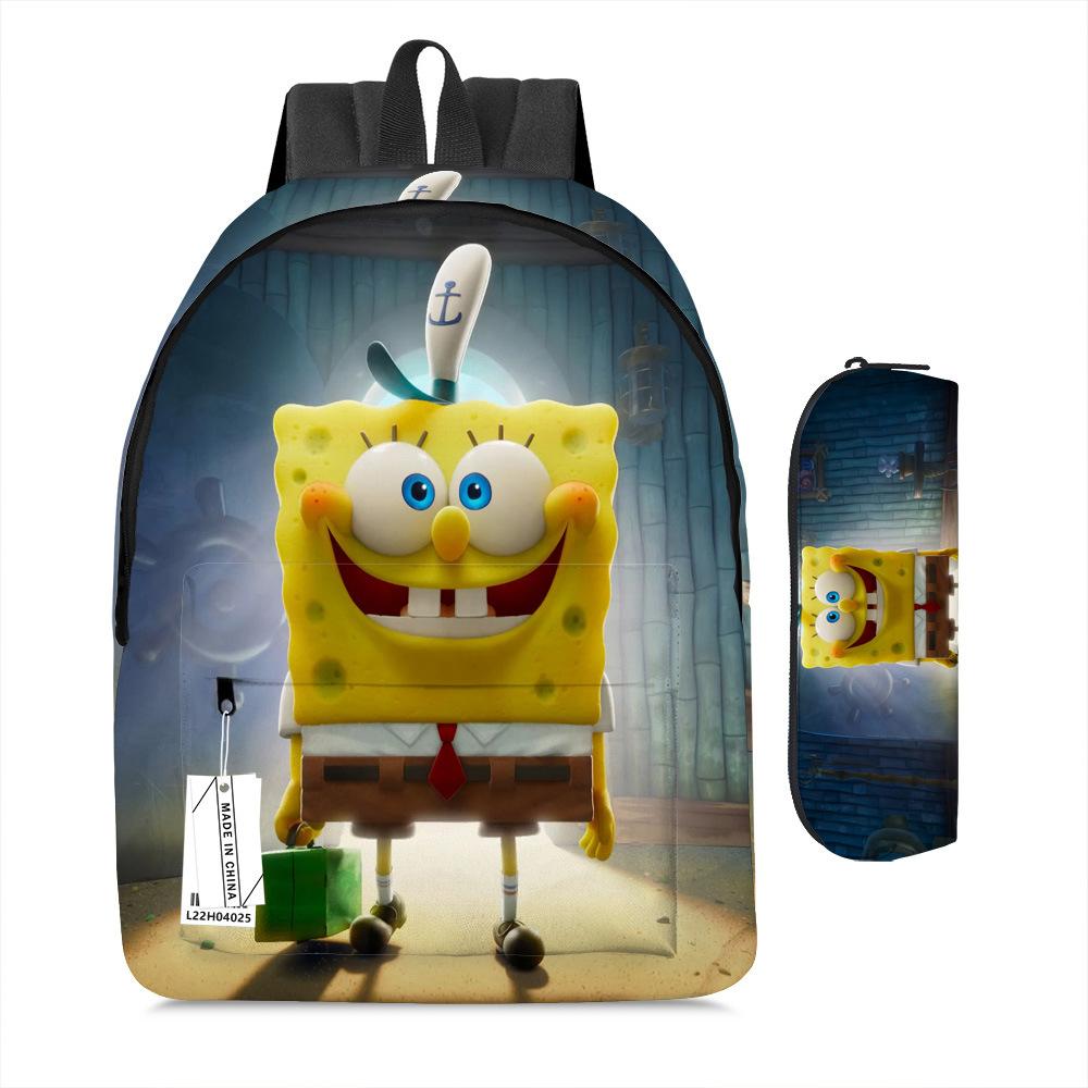 Spongebob Squarepants Children'S School Bag Male And Female Students Backpack Kindergarten Cute Cartoon Backpack Pencil Bag