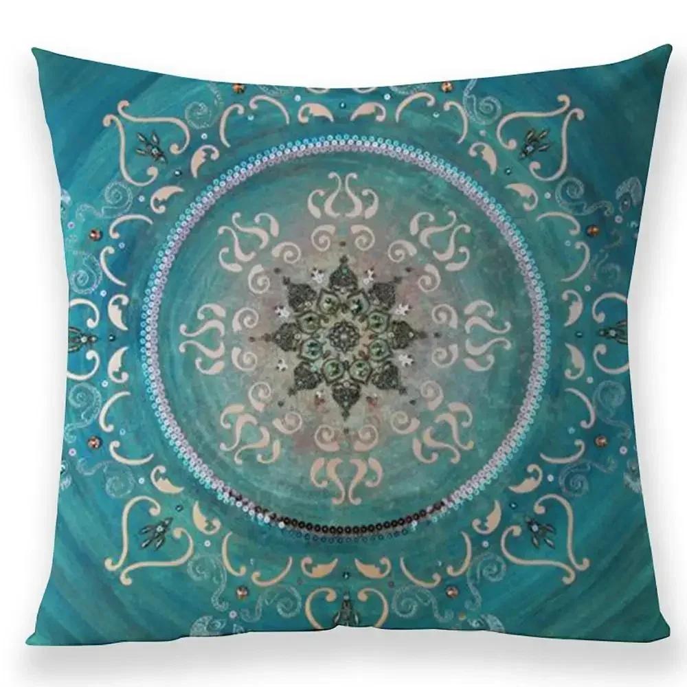 Bohemian Style Mandala Pillow Case Living Room Bedroom Seat Sofa Cushion Cover Home Decorating Linen Pillowcases 45*45 Cm