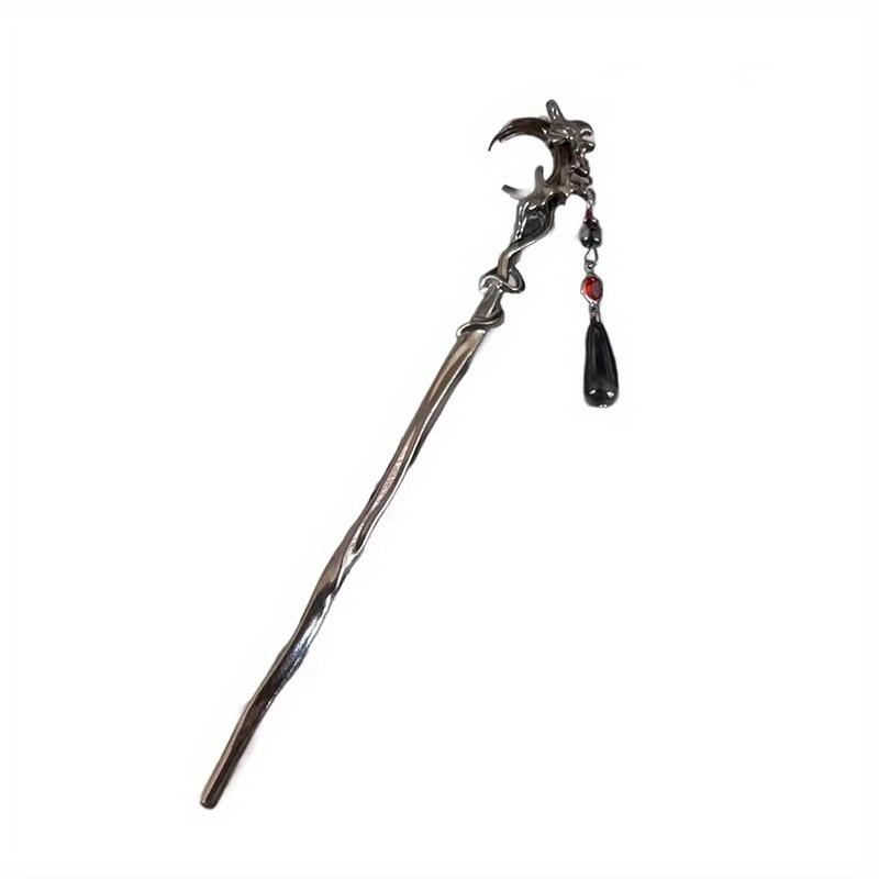 2025 Neue Chinesischer Stil Schwarzer Mond Haarstäbe Für Frauen Vintage Metall Quaste Hanfu Essstäbchenförmige Haarnadel Haaraccessoires