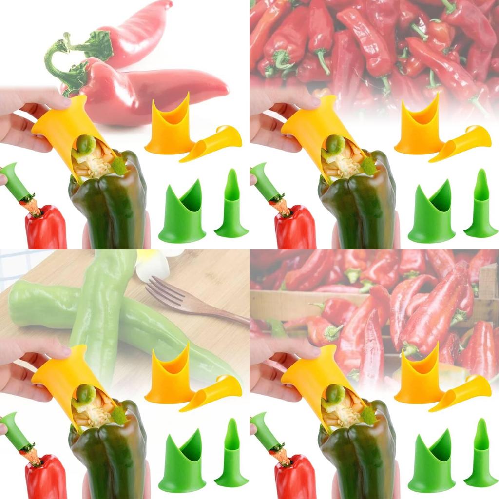 Durable Pp Pepper Corer Set Two Pieces Modern Kitchen Vegetable Corer Tool