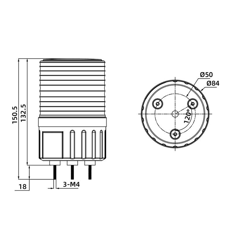 LTE-5090RGY-J Signal LED Alarm Light: Three-Color Warning with Sound and Light
