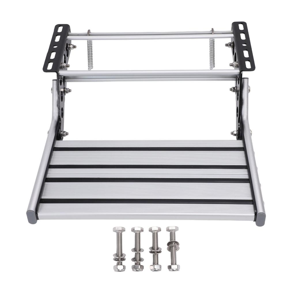 RV Steps 400lbs Load Capacity Aluminum Alloy Single Ladder Step Manual Telescopic Folding RV Entry Stair for Camping