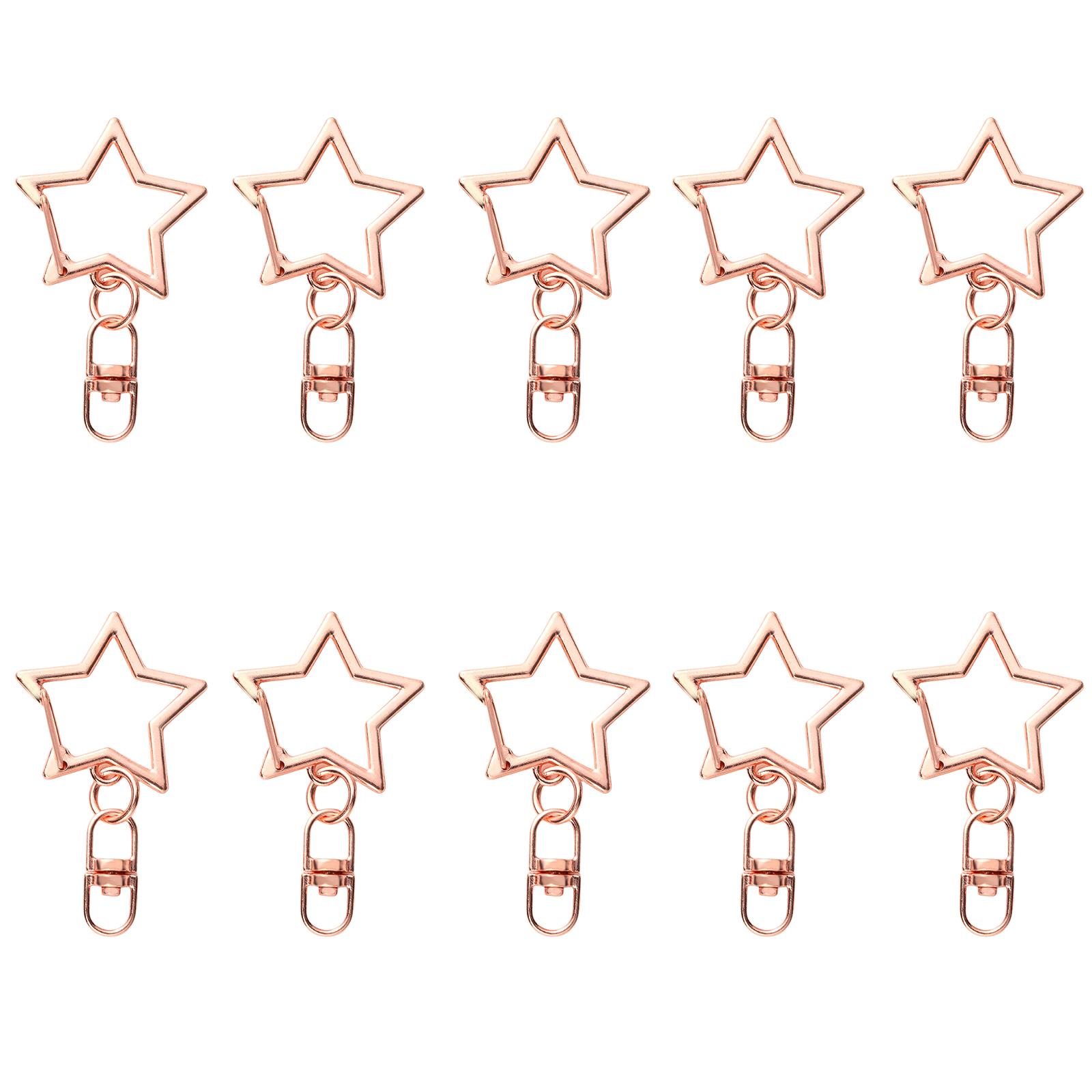 

Упаковка из 10 стильных брелоков в форме звезды с портативным брелоком в форме восьмерки, текстура сплава, идеально подходит для повседневного использования розового золота