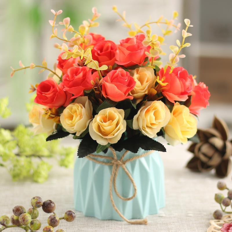 Artificial Flowers Desktop Ornament for Living Room and Dining Table Decoration