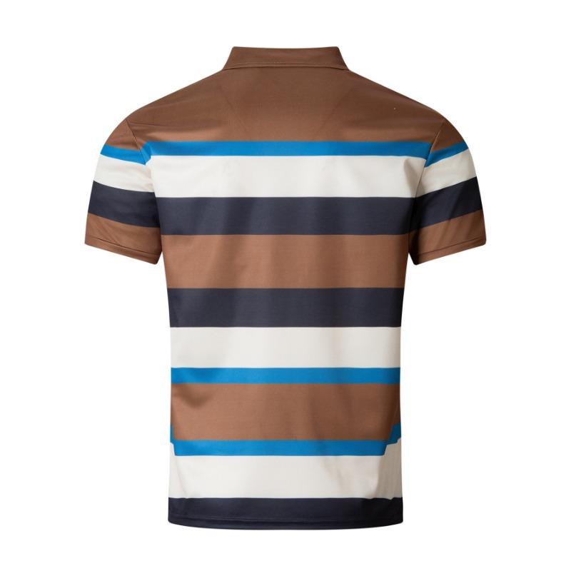 Men's Casual Polo Shirt Striped Versatile T-shirt Top