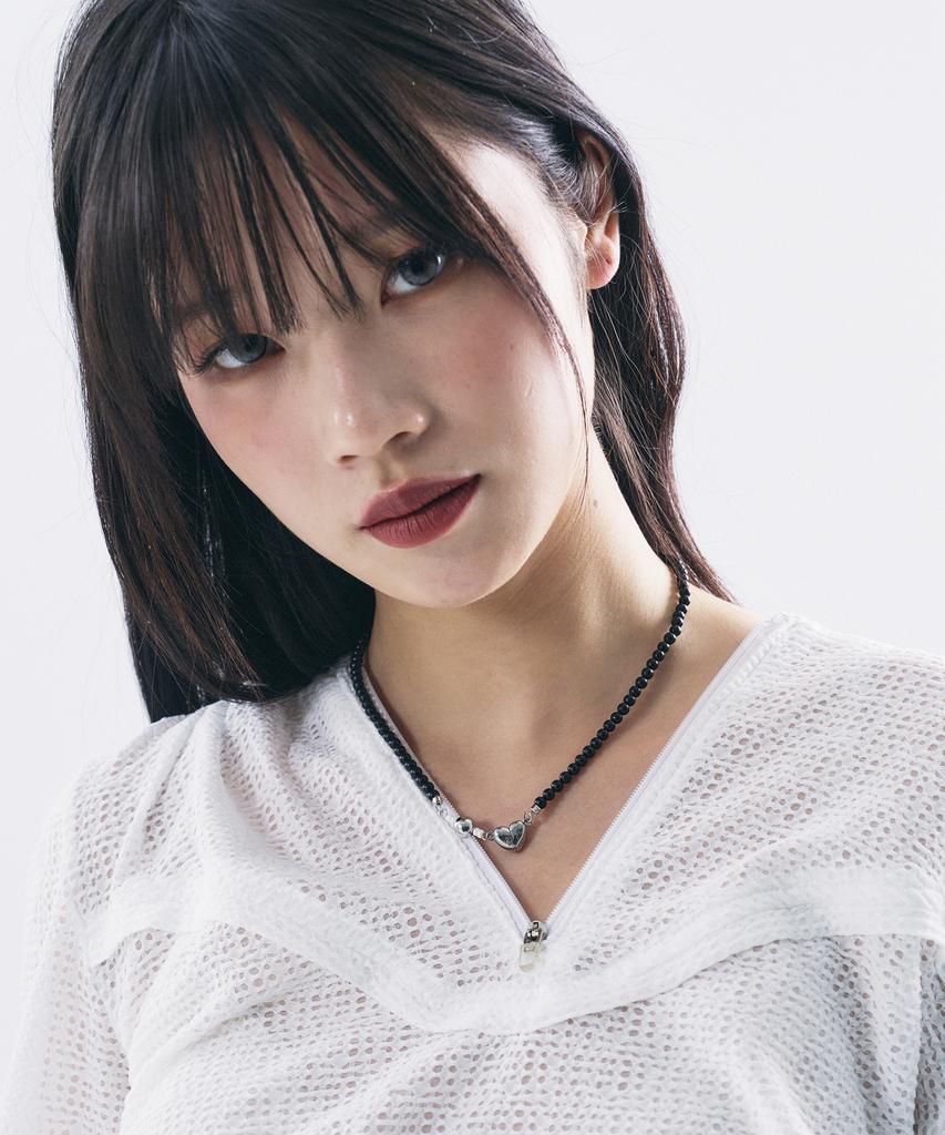 Sentiments No.435 [Black] Heart Onyx Necklace