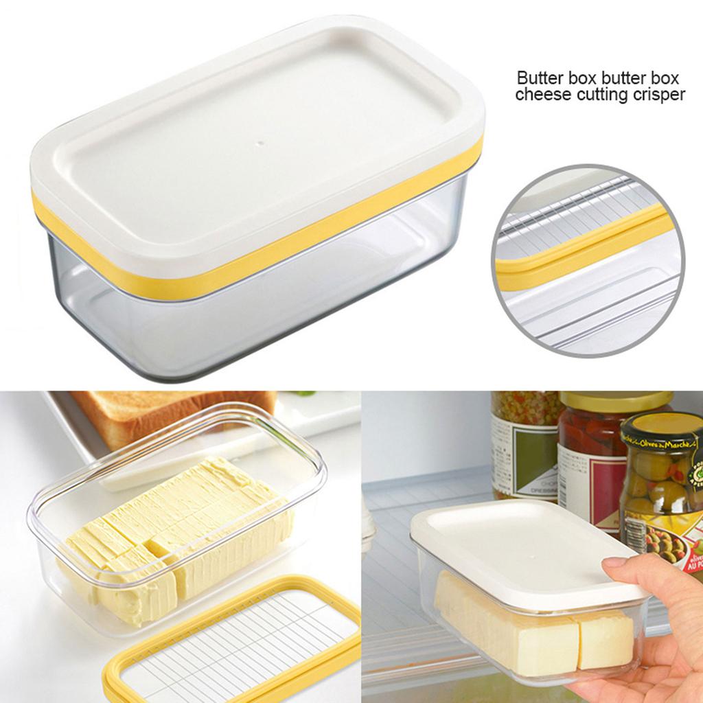Butter Cheese Storage Box Airtight Food Container Rectangular Fresh Keeping Kitchen Organizer for Home Office Picnic