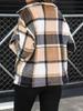 2025 Women's Elegant Plaid Flannel Turn-Down Collar Long Sleeve Button-Up Shirt