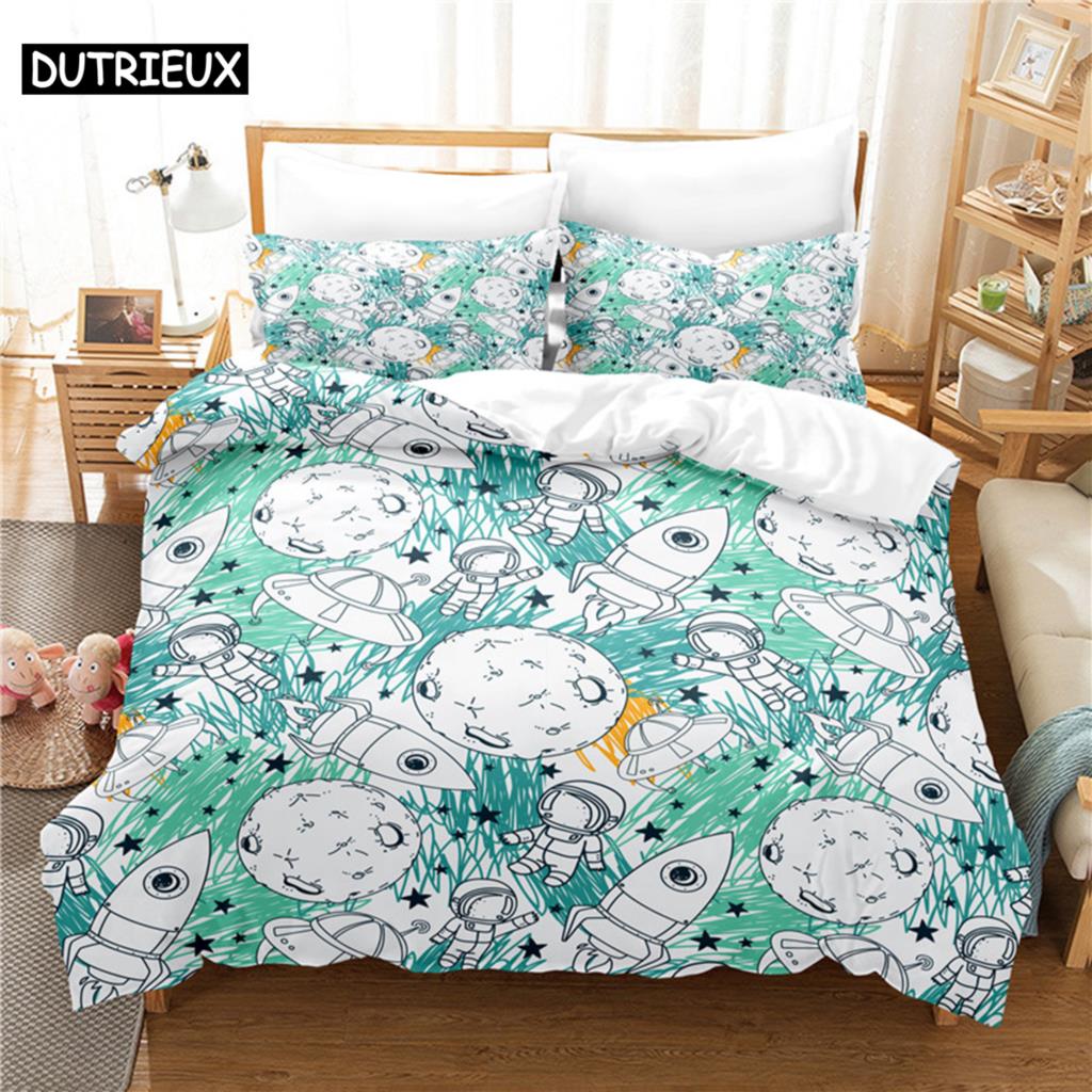 

Fashion Design 3D Astronauts Painting Bedding, Queen Size Digital Print Duvet Cover Set (135x200cm)&set