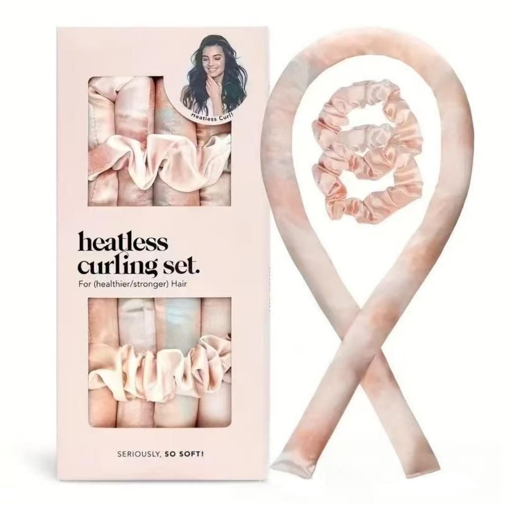 

3 шт. Сатиновый галстук-дай ленивый артефакт для завивки без нагрева, без повреждения волос, парикмахерская, хлопковый наполнитель, плойка, подарок