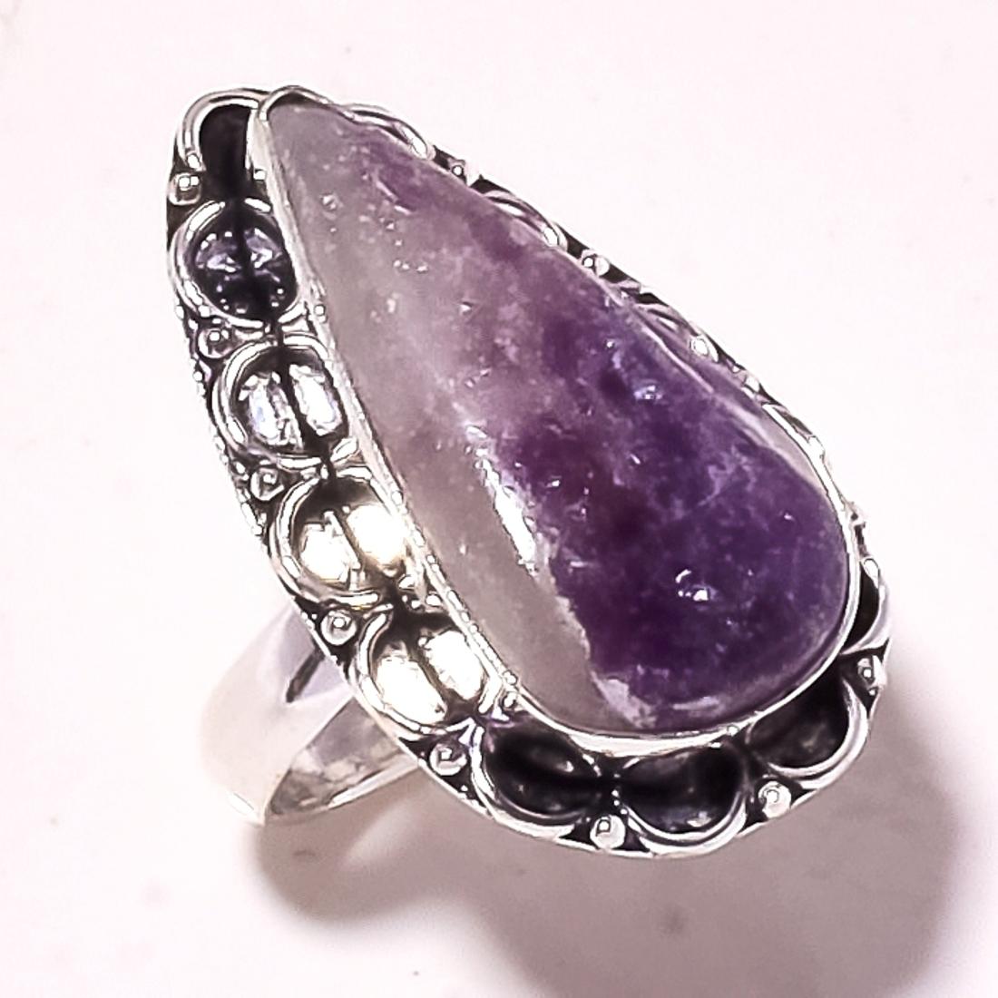 

Lepidolite Gemstone Ring Handmade Unique Design Wedding Gift Jewelry 8 y3Y61