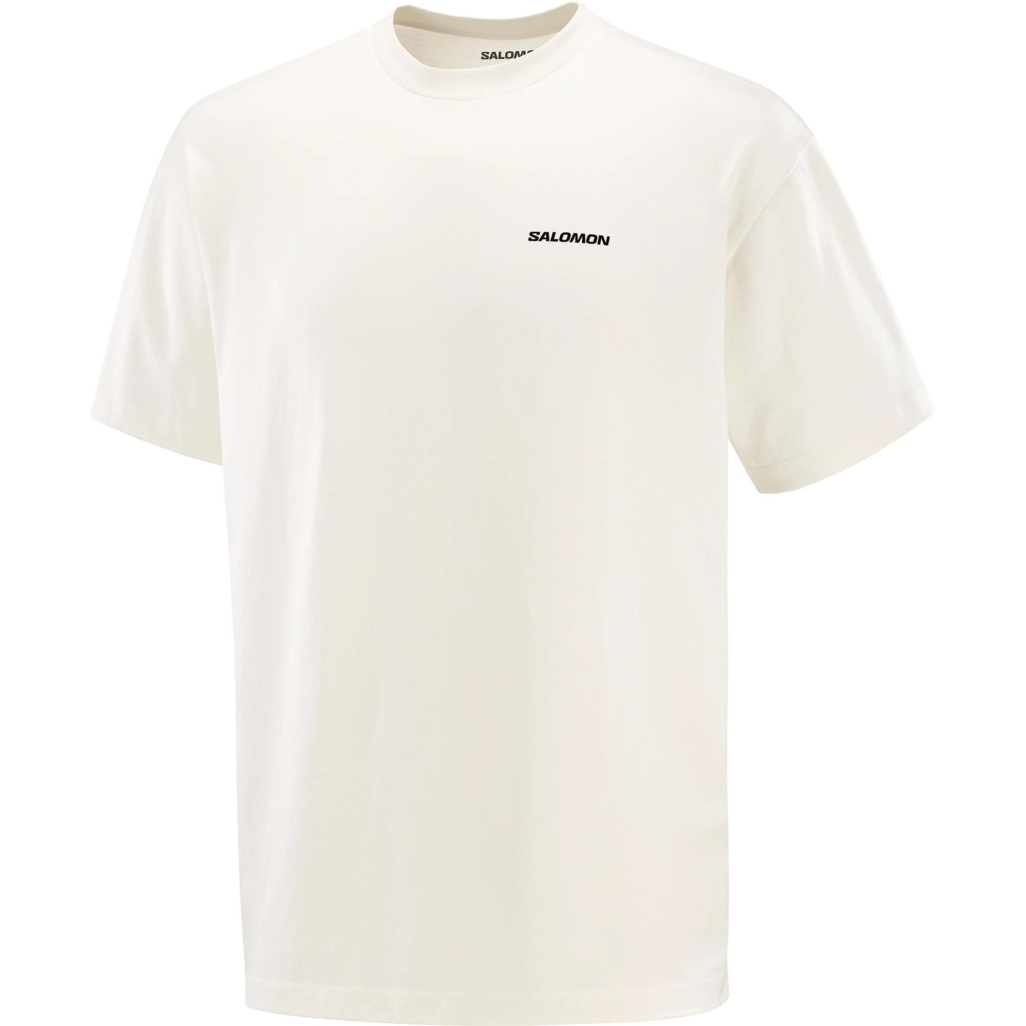SALOMON T Shirts Men s Soft White Crew Neck Moderate Straight Fit C28365 L