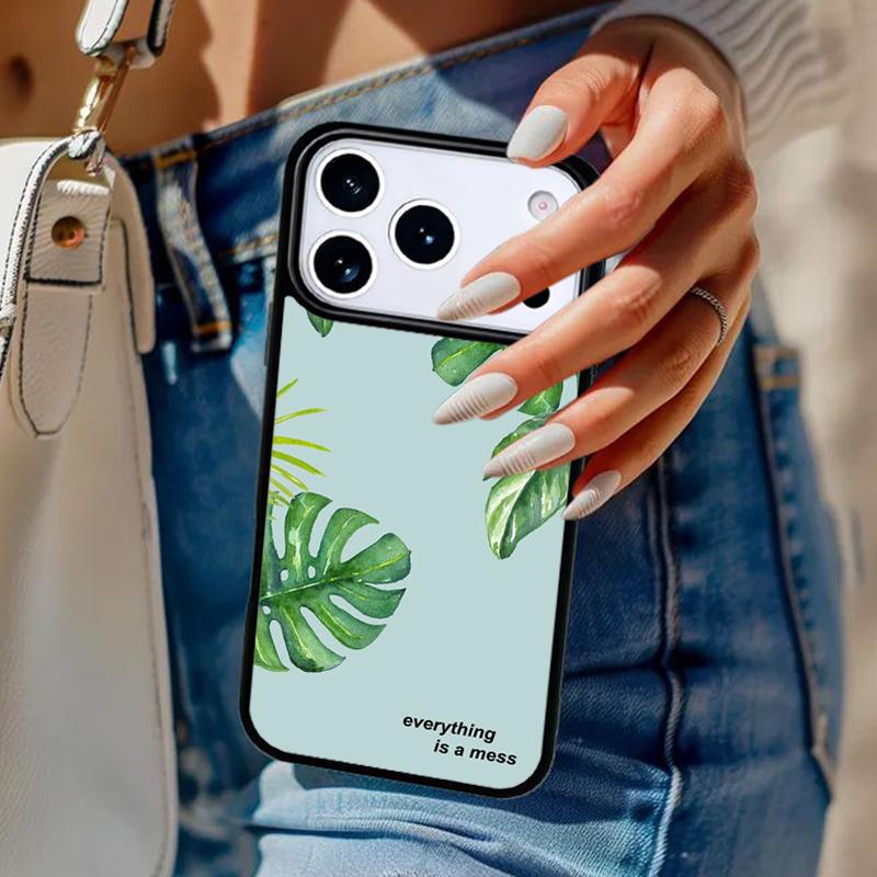 Piante palme Custodia Telefono Per iPhone 17 Air 14 15 13 12 Max Cover Per Apple 16e 11 Pro Max Plus Coque
