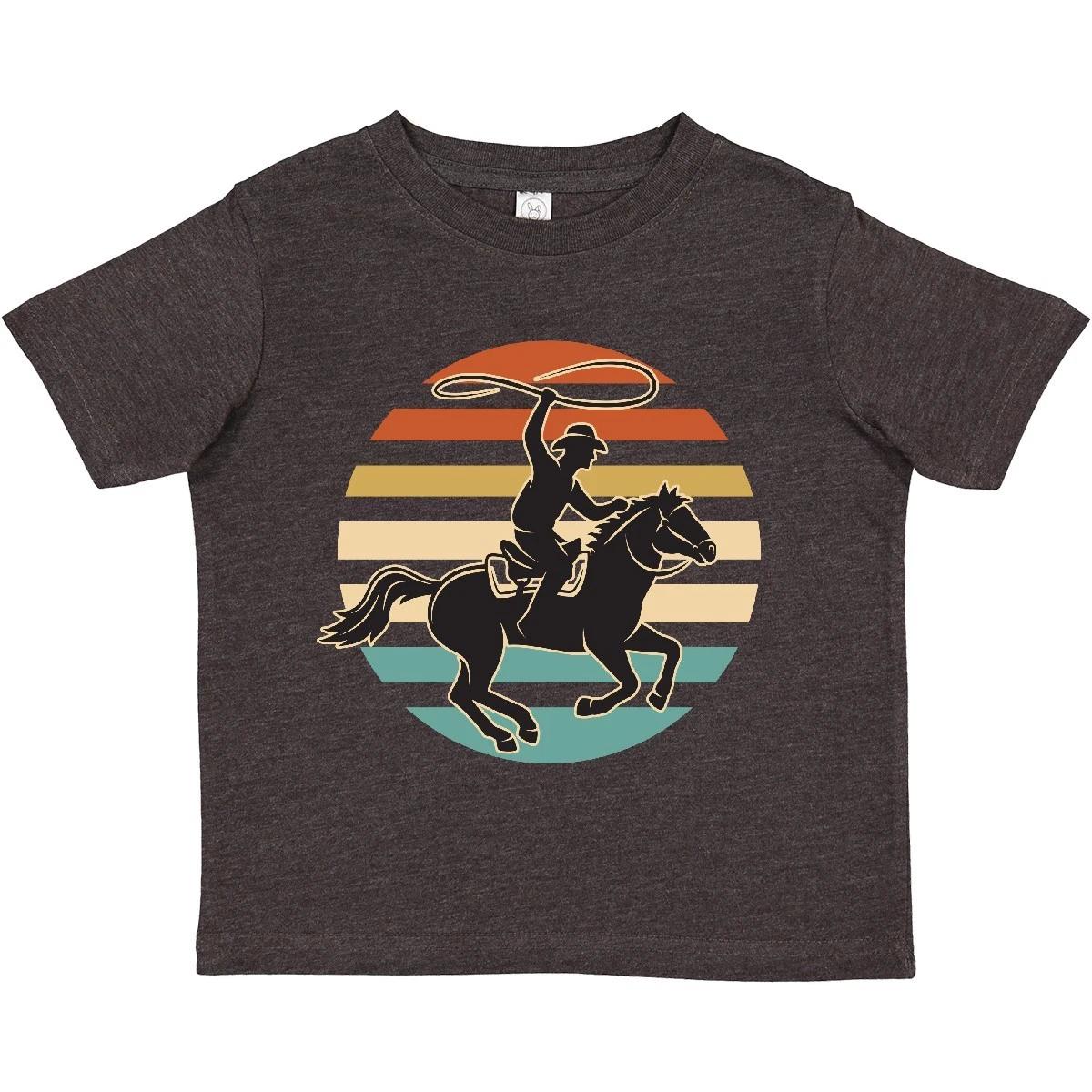 Inktastic Rodeo Team Roping Cowboy Toddler kids boys T-Shirt Competition Horse West Child 100