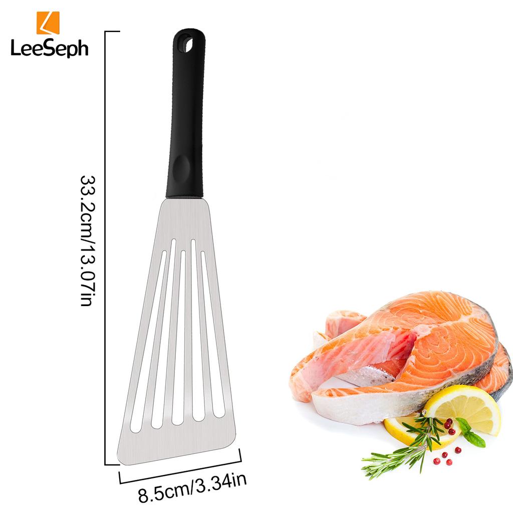 Fischspatel aus Edelstahl, Steakspatel, Kochspatel mit Schlitzen, Steakschaufel zum Wenden, Braten, Grillen, Kochen
