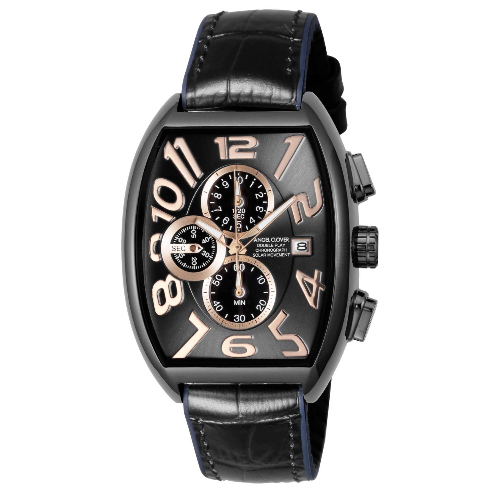 

Watch DOUBLE PLAY SOLAR Black Dial Stainless Steel Solar Battery 44MM Regular Warranty [Angel Clover] DPS38GY-BK Men s чорний