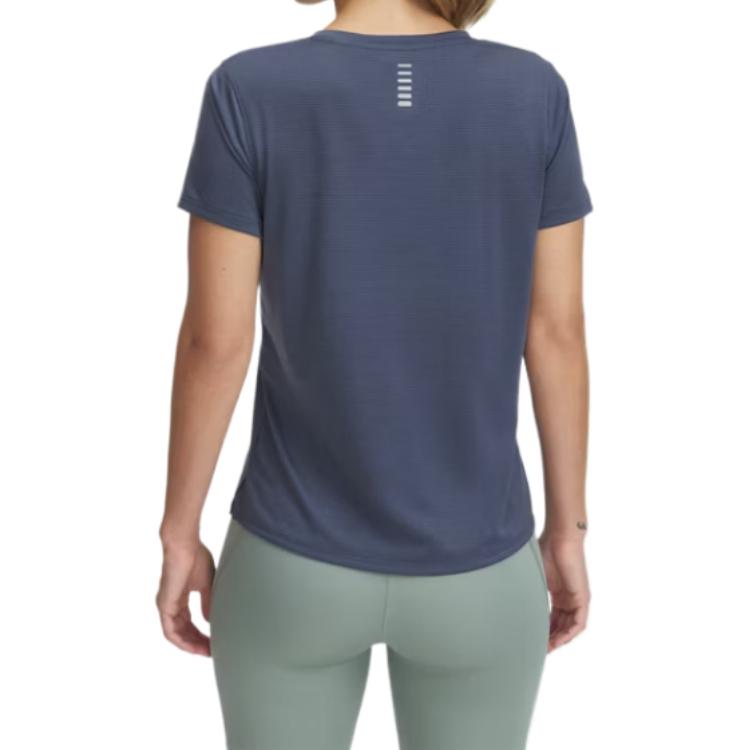 Under Armour Launch Comfortable Fashionable Versatile Short Sleeve Regular T-Shirt Women Tops Blue 1382434-044