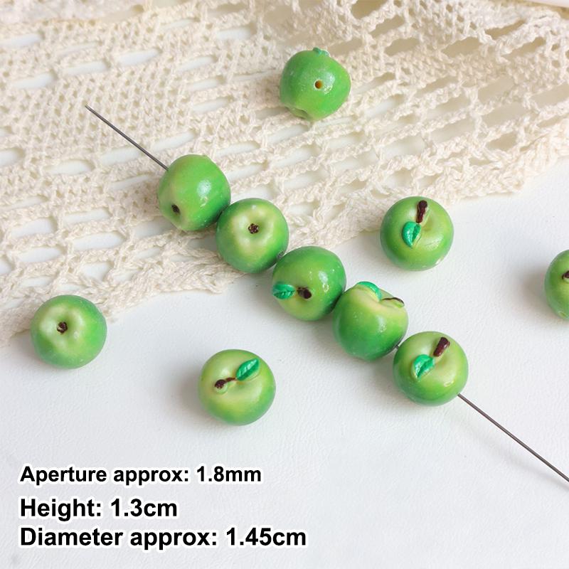 5Pcs Multicolor 3D Fruit Shaped Loose Beads for DIY Handmade Bracelet Keychain Jewelry Making Craft for Home School Use
