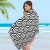 Black and White Pattern Towel Microfiber Beach Towel Absorbent Quick dry Soft Yoga Swimming Resort Mountain Climbing Towel
