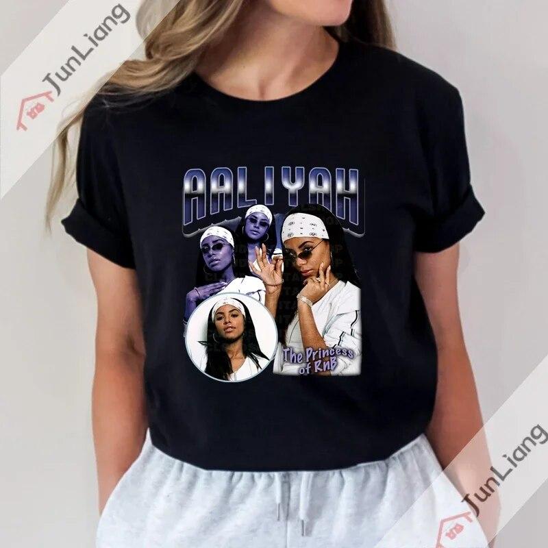 2023 New Princess-Aaliyah Tshirt Unisex Hip Hop Leisure Street Apparel  Unisex Women Fans Gift T-Shirt