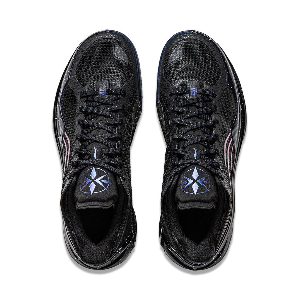 Li Ning Blade 4 V2 Cushioning Slip Resistant Support Lightweight Rebound Low top Basketball Shoes Men's Black Purple ABAU037-18