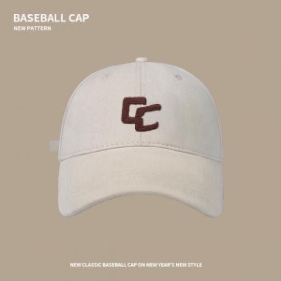 Brushed fabric embroidered letter baseball cap for men, Korean style, wide brim, enlarged and deepened, versatile, face-slimming duckbill cap for