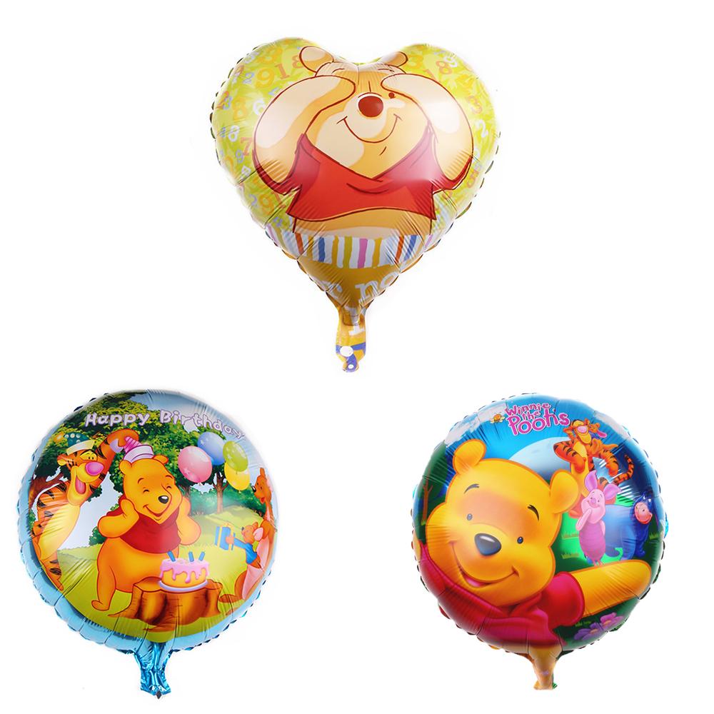 9 Pcs Winnie The Pooh Helium Foil Balloons for Birthday Party Supplies Decor