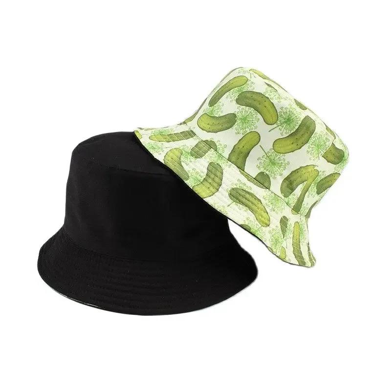LDSLYJR Spring Summer Cotton Cartoon Print Fisherman Hat Bucket Hat Outdoor Travel Sun Cap For Men And Women 134