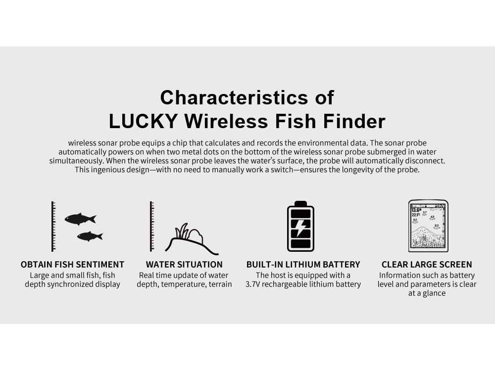 LUCKY Wireless Portable Color Screen Smart Sonar Fish Finder