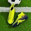 Men‘S Soccer Shoes High Top Breathable Football Boots Non-Slip Futsal Training Sneakers Outdoor Ankle Spikeless Soccer Shoes