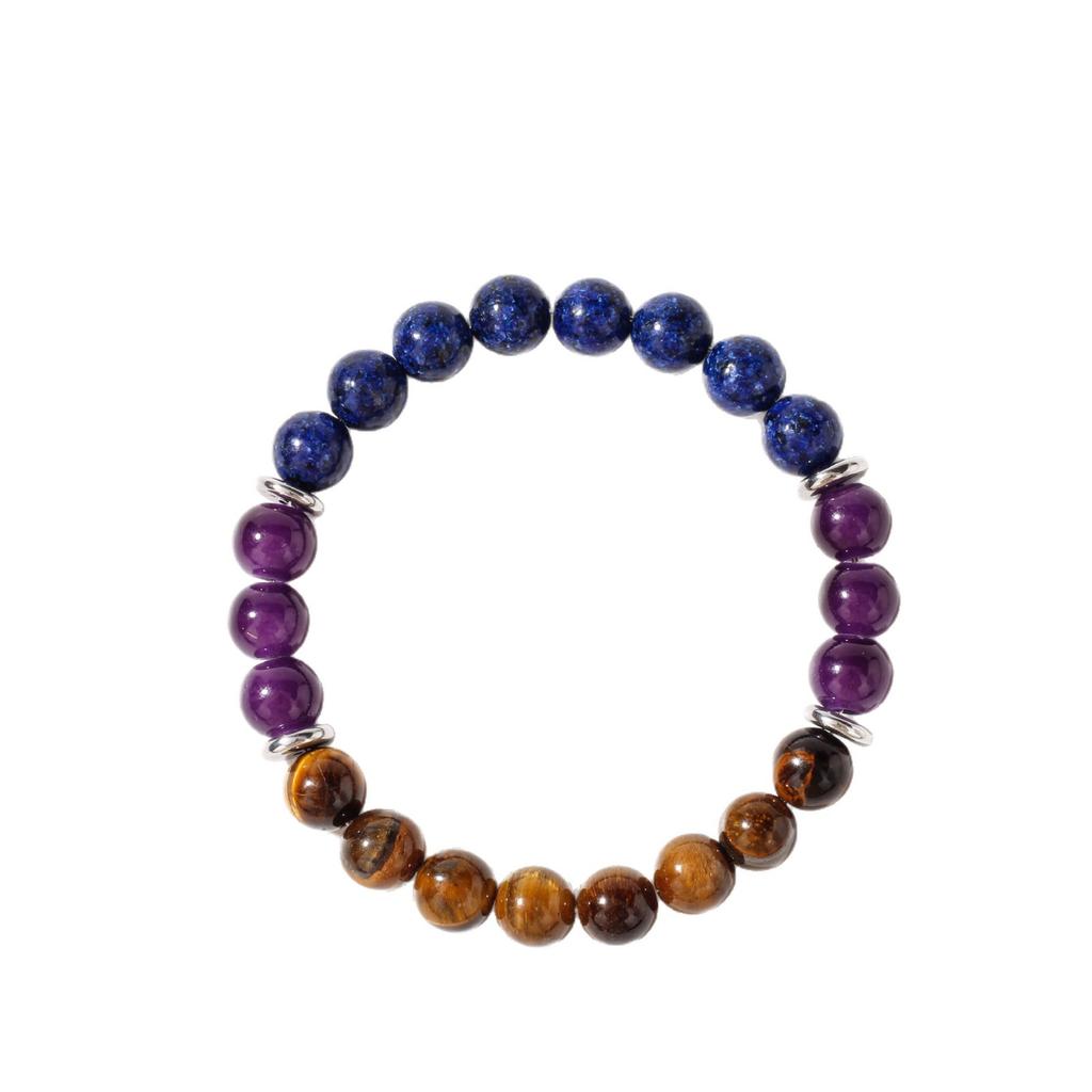 Festive Gifts Lapis Lazuli Amethyst Tiger Eye Beaded Bracelet Natural Fashion Jewelry For Men Women Daily Wear Gift