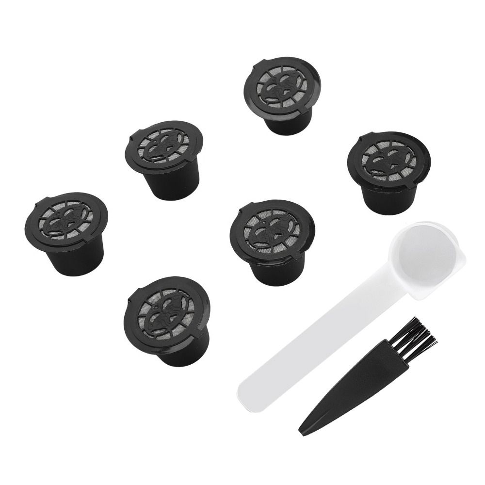 6pcs set Food Grade Material Refillable Coffee Capsules Coffee Pods Set Coffee Brewing