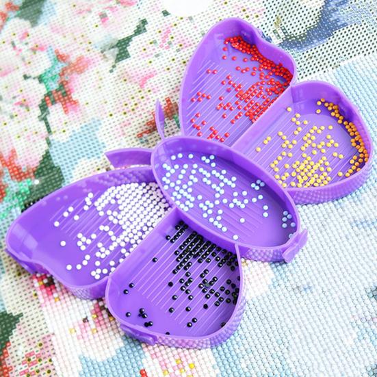 1 Set Diamond Painting Tray Multi-compartment Design Large Capacity Butterfly Shape Tray DIY Art Craft Supplies