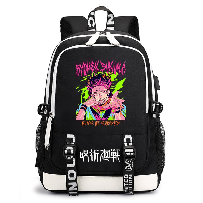 Jujutsu Kaisen Druck Schülerrucksack Lässiger Anime Tagesrucksack für Jungen Mädchen Schultasche Leicht