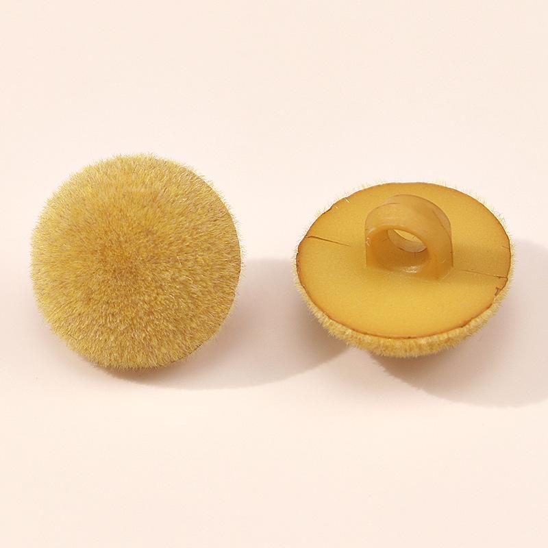 Colored Half-Round Flocked Mushroom Buttons: Plastic Sweater, Cardigan & Children's Decorative Accessories