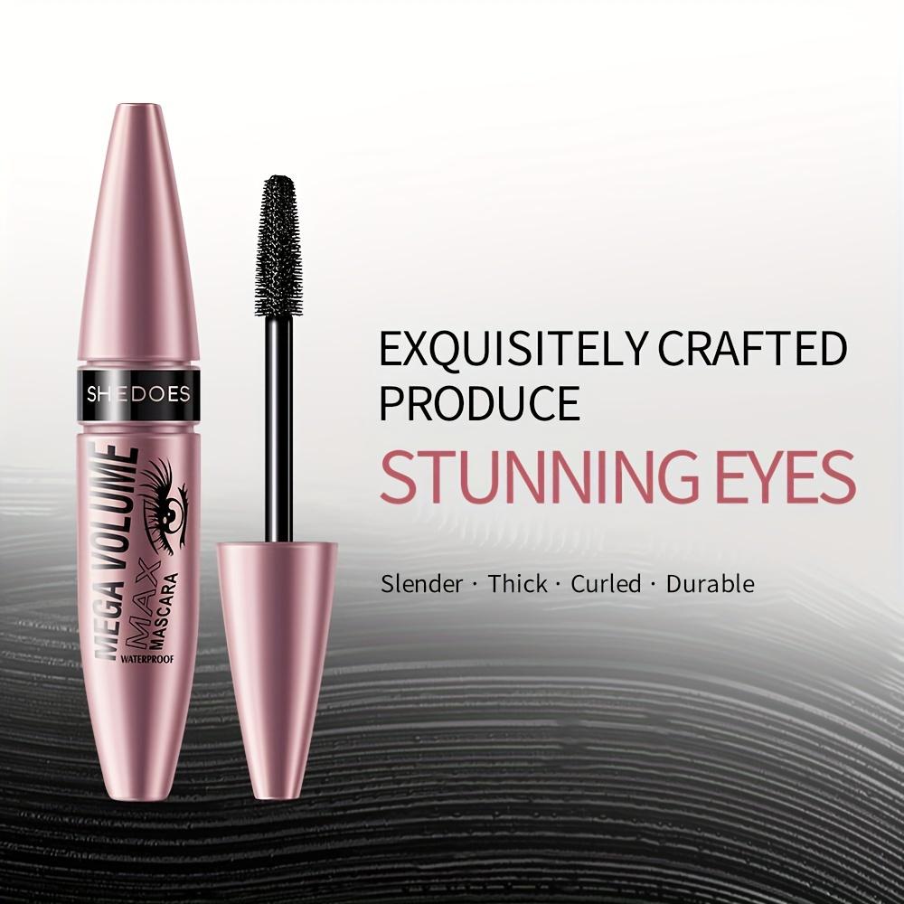 Black Waterproof Curling Mascara Intense Wear Smudge-Free Sweat-Resistant Volumizing Lengthening Eyelash Makeup for All-Day Bold Definition